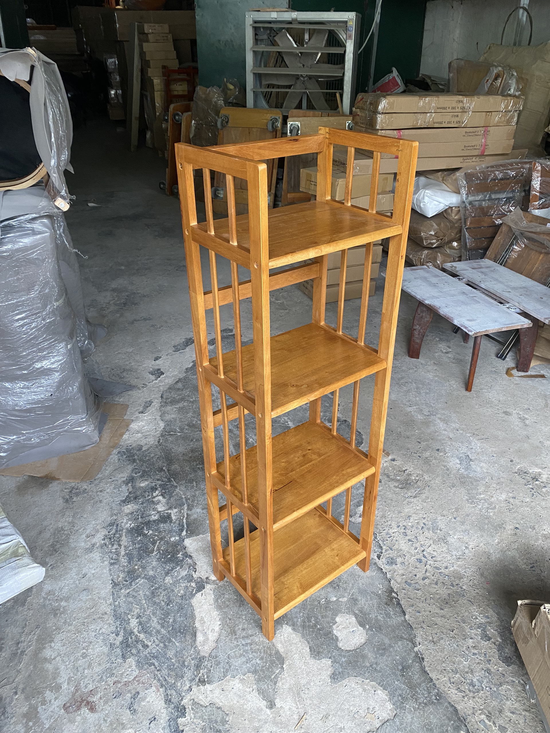 [HCM]Kệ sách 4 tầng 40cm gỗ cao su hàng lắp ráp