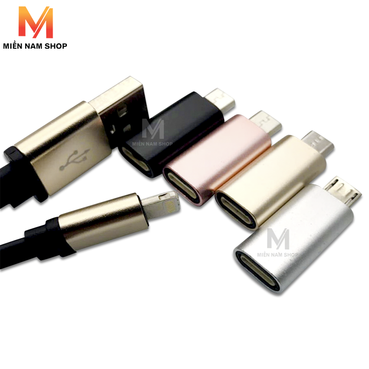 Đầu chuyển đổi từ Lightning ios - USB to Lightning sang android Micro USB