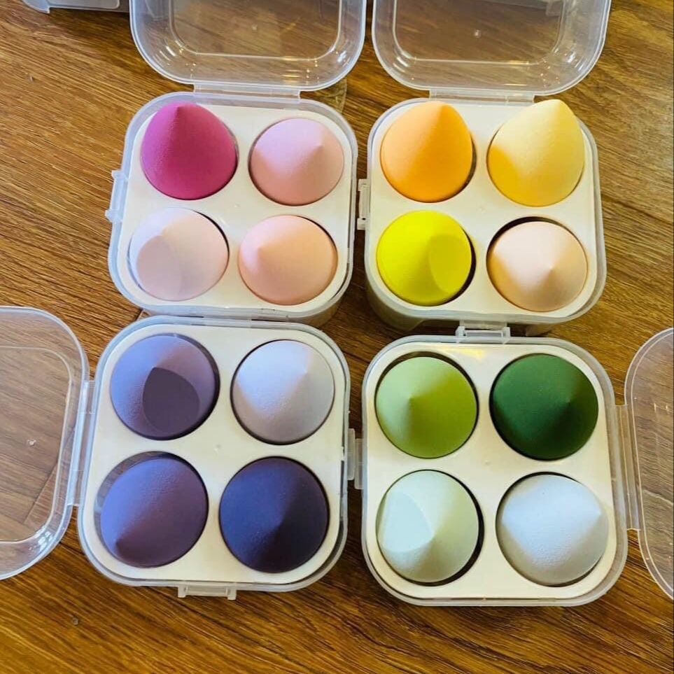 Hộp 4 mút hồ lô trang điểm - set bông tán kem nền makeup