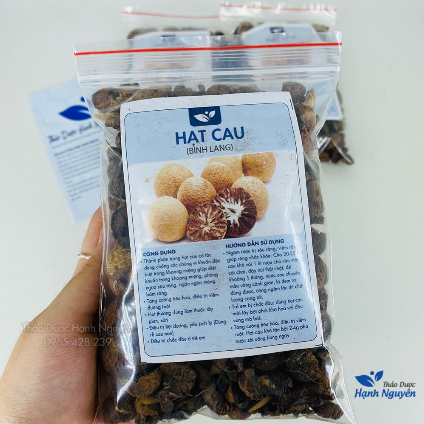 Hạt cau khô 100g, binh lang, giúp kháng khuẩn, ngừa sâu răng, giảm chướng bụng, đầy hơi, khó tiêu