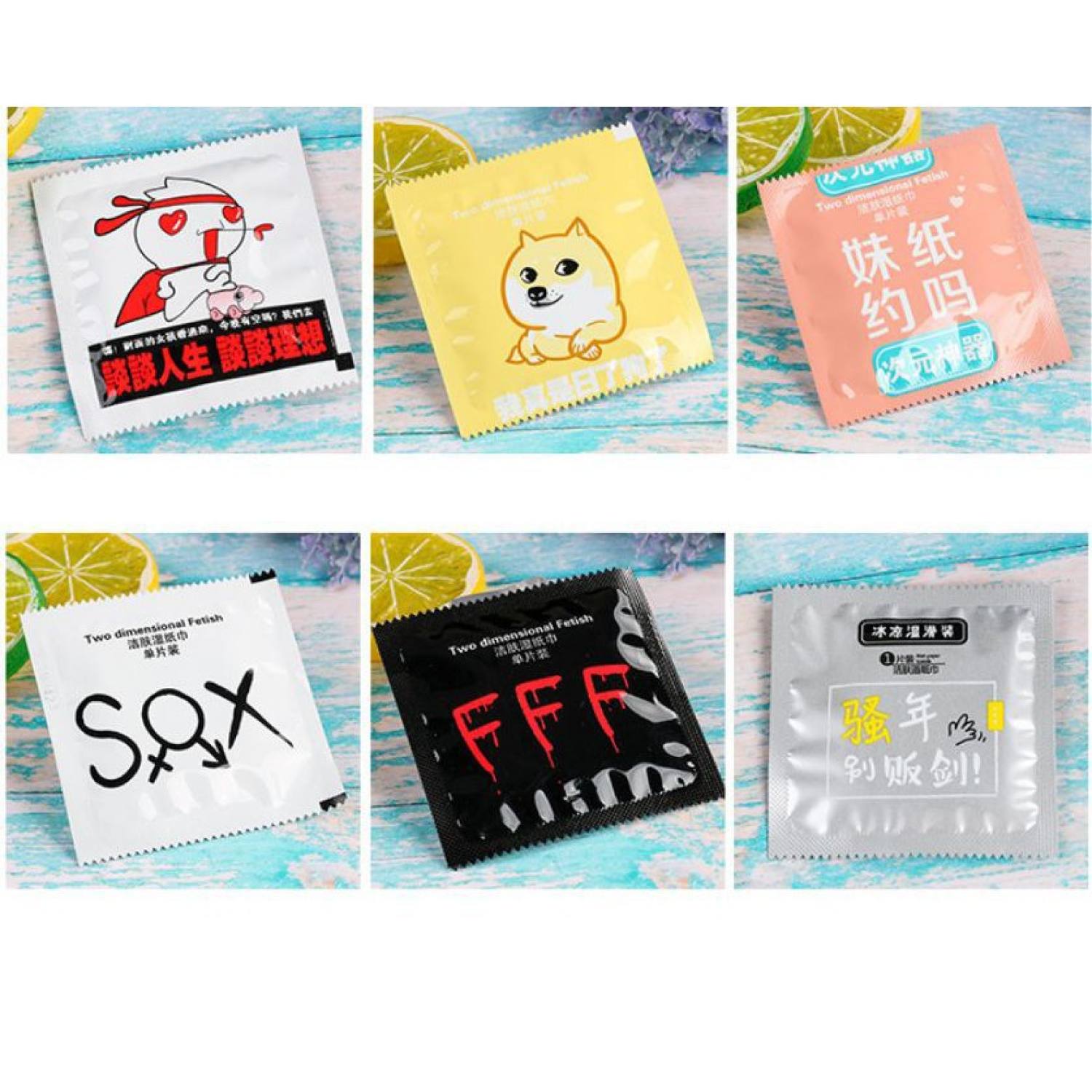 [Set 5 chiếc] Khăn ướt gói vuông mini hình BCS