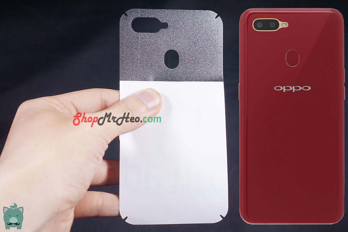 [HCM]Bộ 3 Skin Dán Mặt Sau Lưng Vân 3D Carbon OPPO A5s