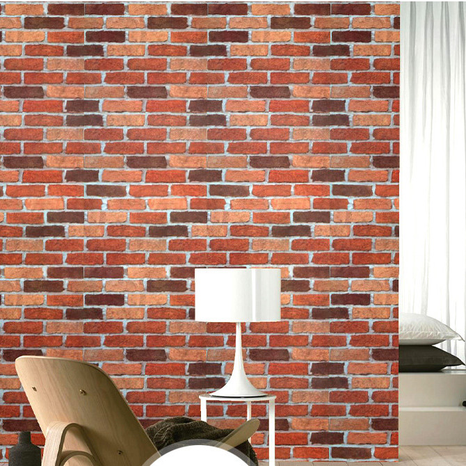 Giấy dán tường gạch đỏ khổ 45cm có keo sẵn