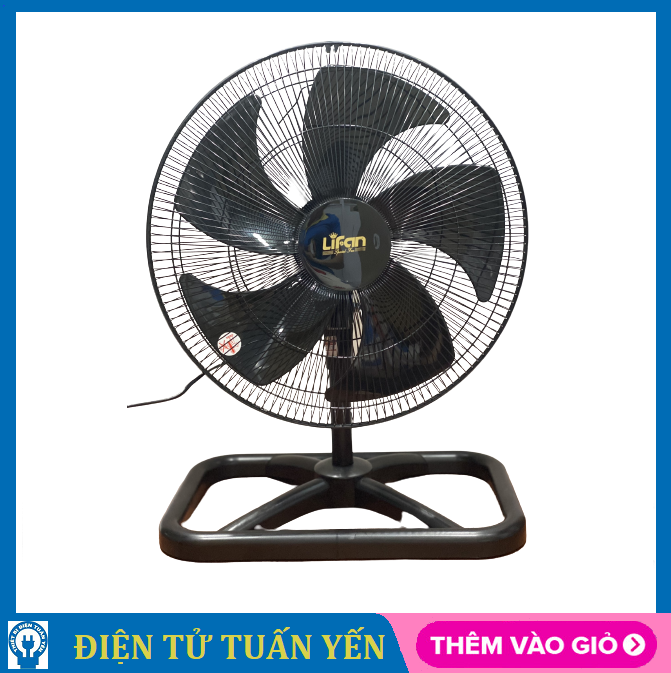 Quạt sàn công nghiệp Lifan S-18CN công suất 55W, chân đế kim loại bọc vỏ cao su chắc chắn, sải cánh 45cm - Hàng chính hãng