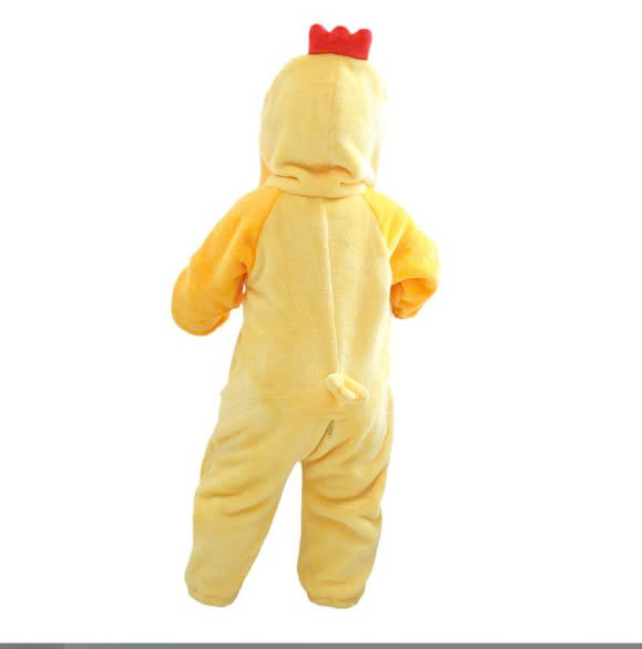 Bộ đồ liền thân bằng lông hình gà con cho bé