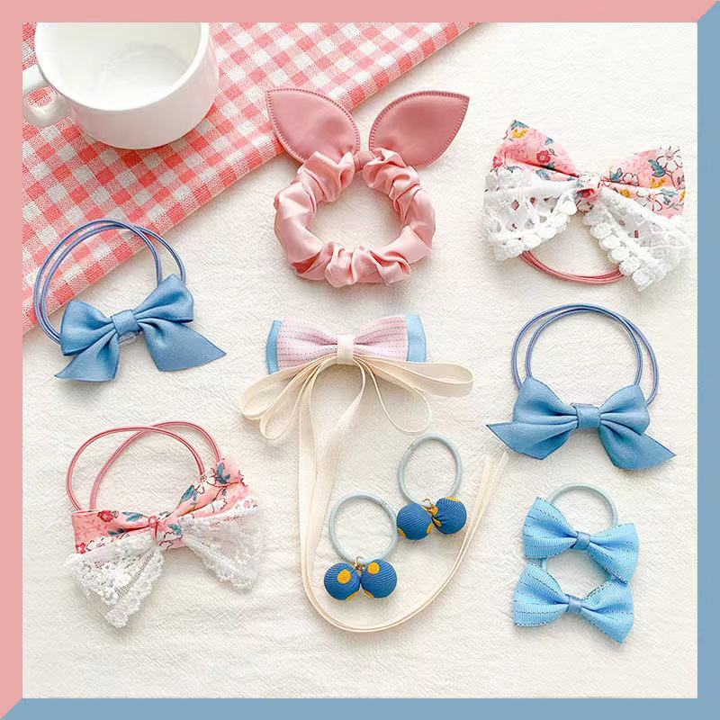 SET TÚI CỘT TÓC DÂY NƠ XINH NHIỀU MÀU SẮC