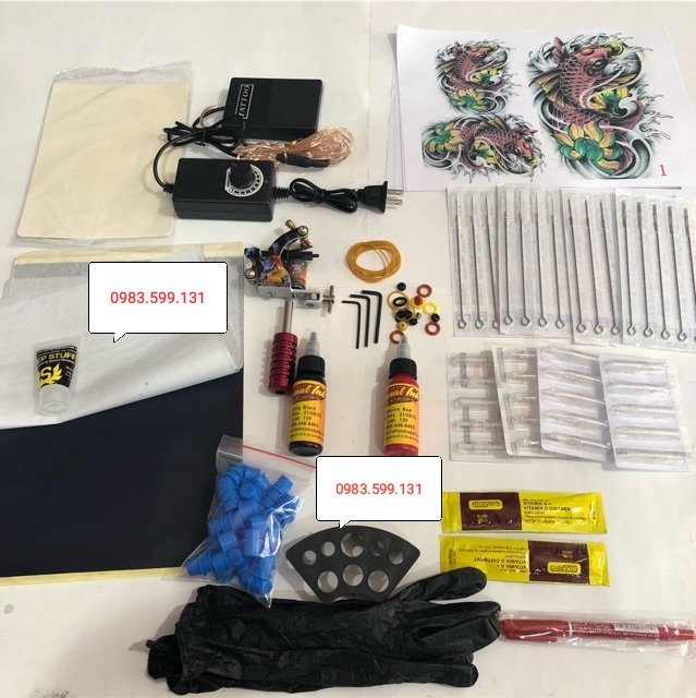 Combo bộ 1 Máy Xăm Dragon + full phụ kiện cho người mới học xăm