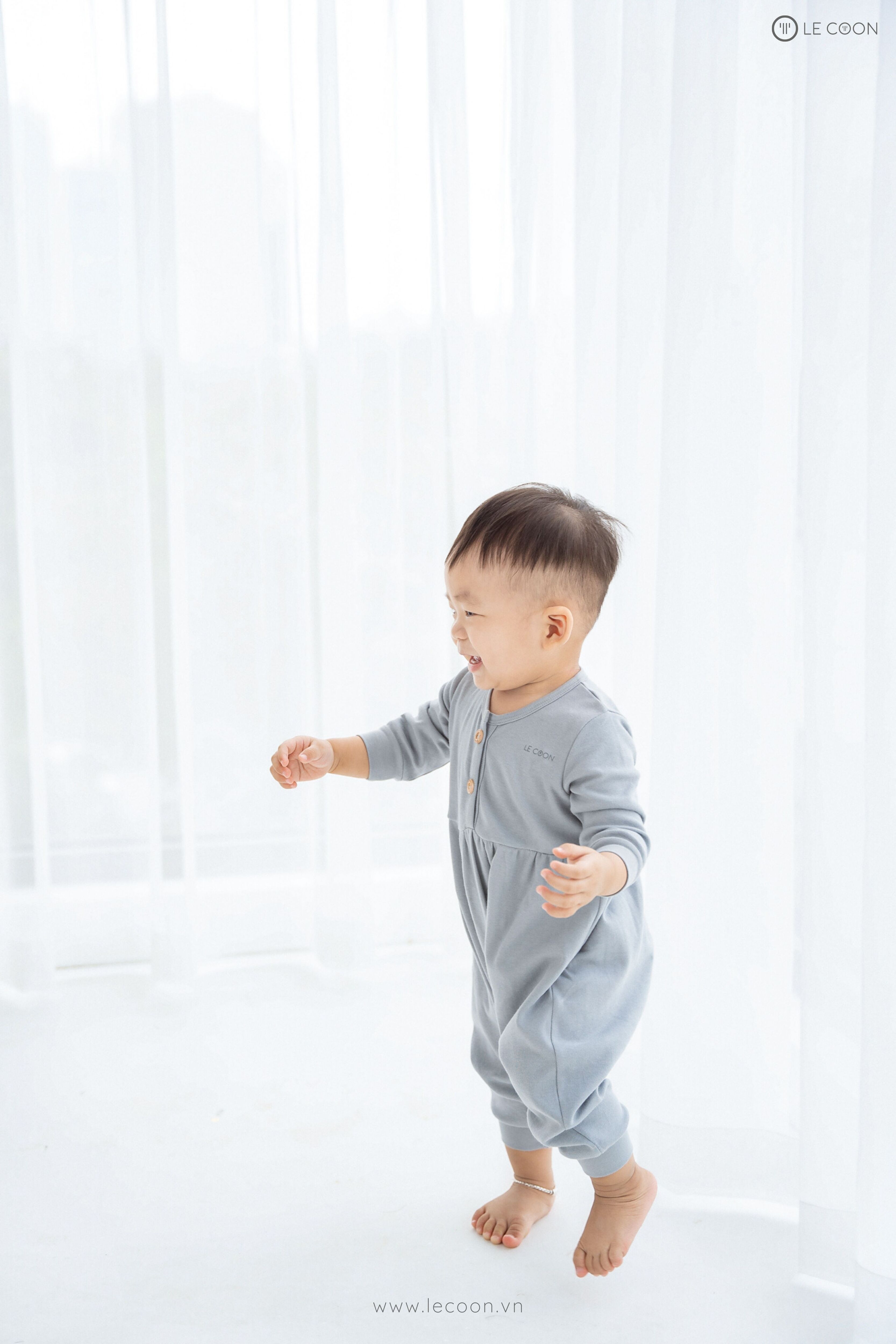 LE COON | Bodysuit Dài Bí Ngô | 3 tháng-2 tuổi
