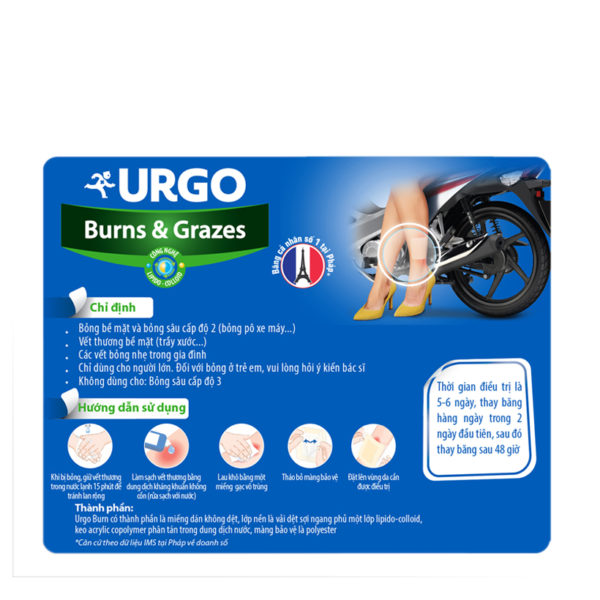 Miếng dán bỏng bô và trợt da Urgo Burns &amp; Grazes