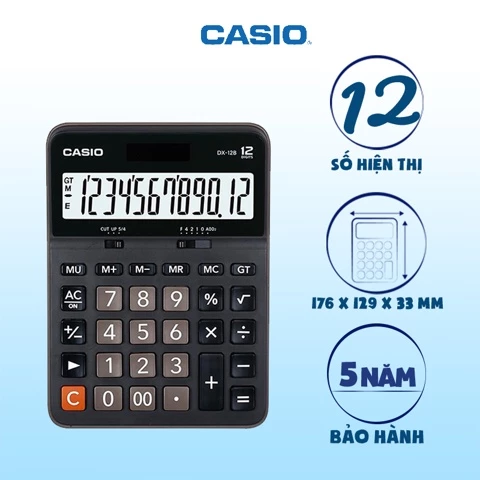Máy tính để bàn 12 số Casio DX-12B Chính Hãng