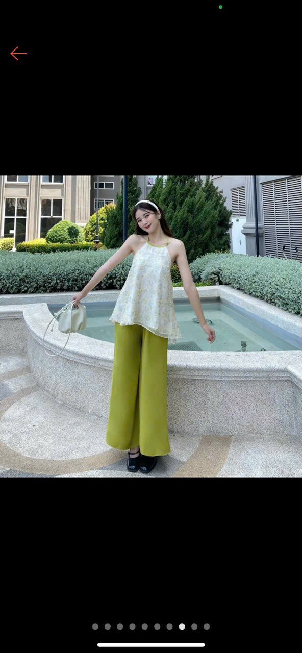 SET ÁO YẾM BUỘC DÂY LƯNG VÀ QUẦN LỤA