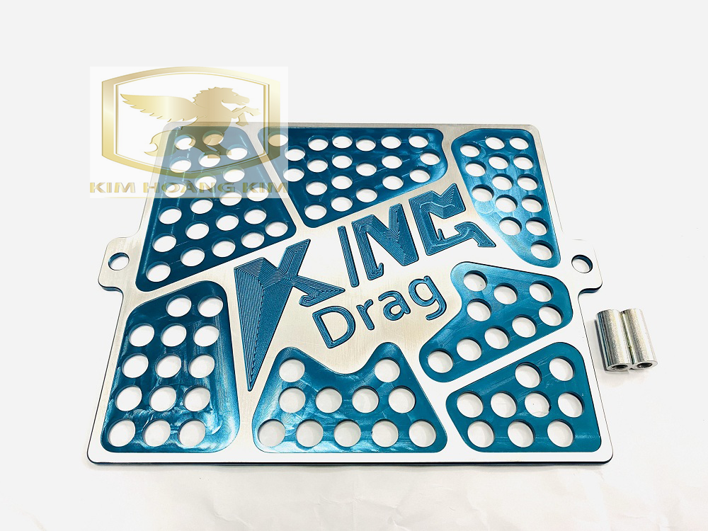 Che két nước Nhôm CNC Kingdrag gắn Raider,Satria...màu Xanh Lục Bảo