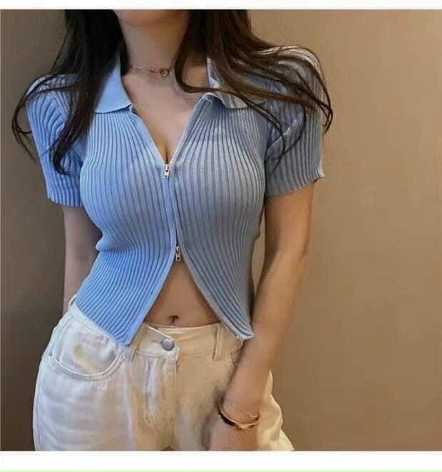 Áo gân cổ bẻ phong cách TTSLA0464