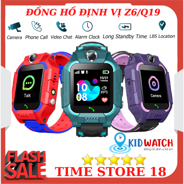 Đồng Hồ Thông Minh Trẻ Em Z6 Q19 Có Tiếng Việt , Lắp Sim Nghe Gọi 2 Chiều