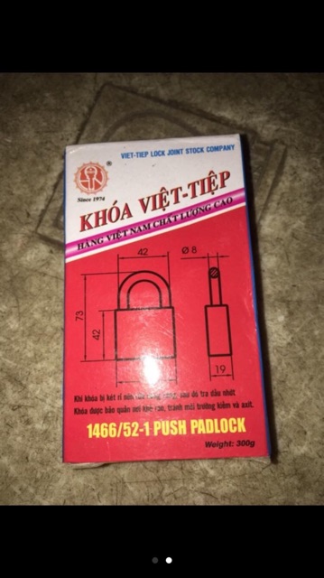 Khoá Việt Tiệp 1466/52-1 bấm ( hàng chính hãng )