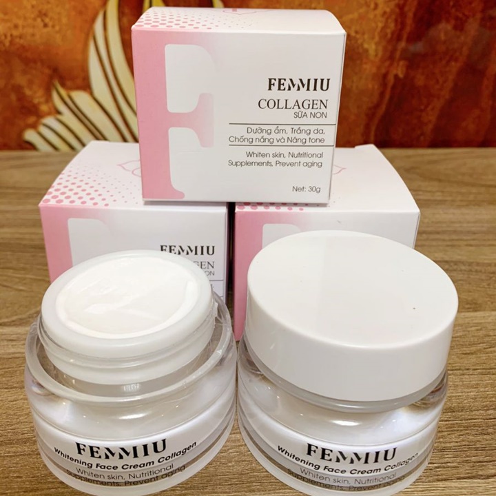 Kem face hồng dưỡng trắng, collagen sữa non femmiu 30g