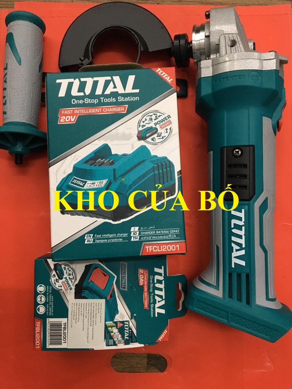 Máy mài góc dùng pin Lithium 20V TOTAL TAGLI1001 GỒM 1 PIN VÀ 1 SẠC