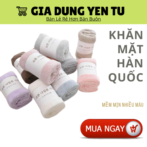 Khăn mặt Hàn Quốc cotton siêu thấm kích thước 30*50