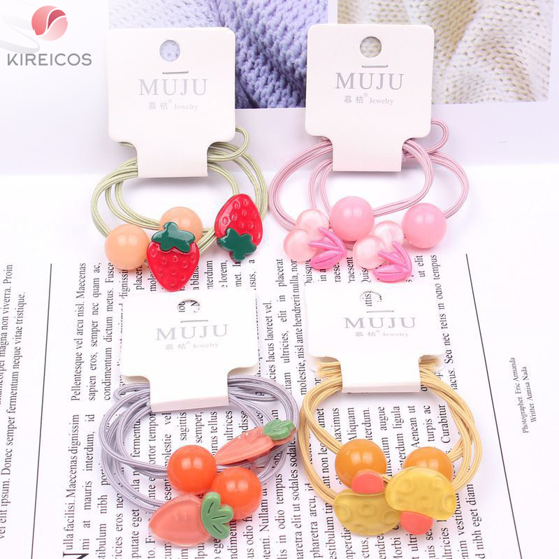 [HCM]Set 2 Sợi Dây Cột Cột Tóc Cho Bé Hình Trái Cây B301