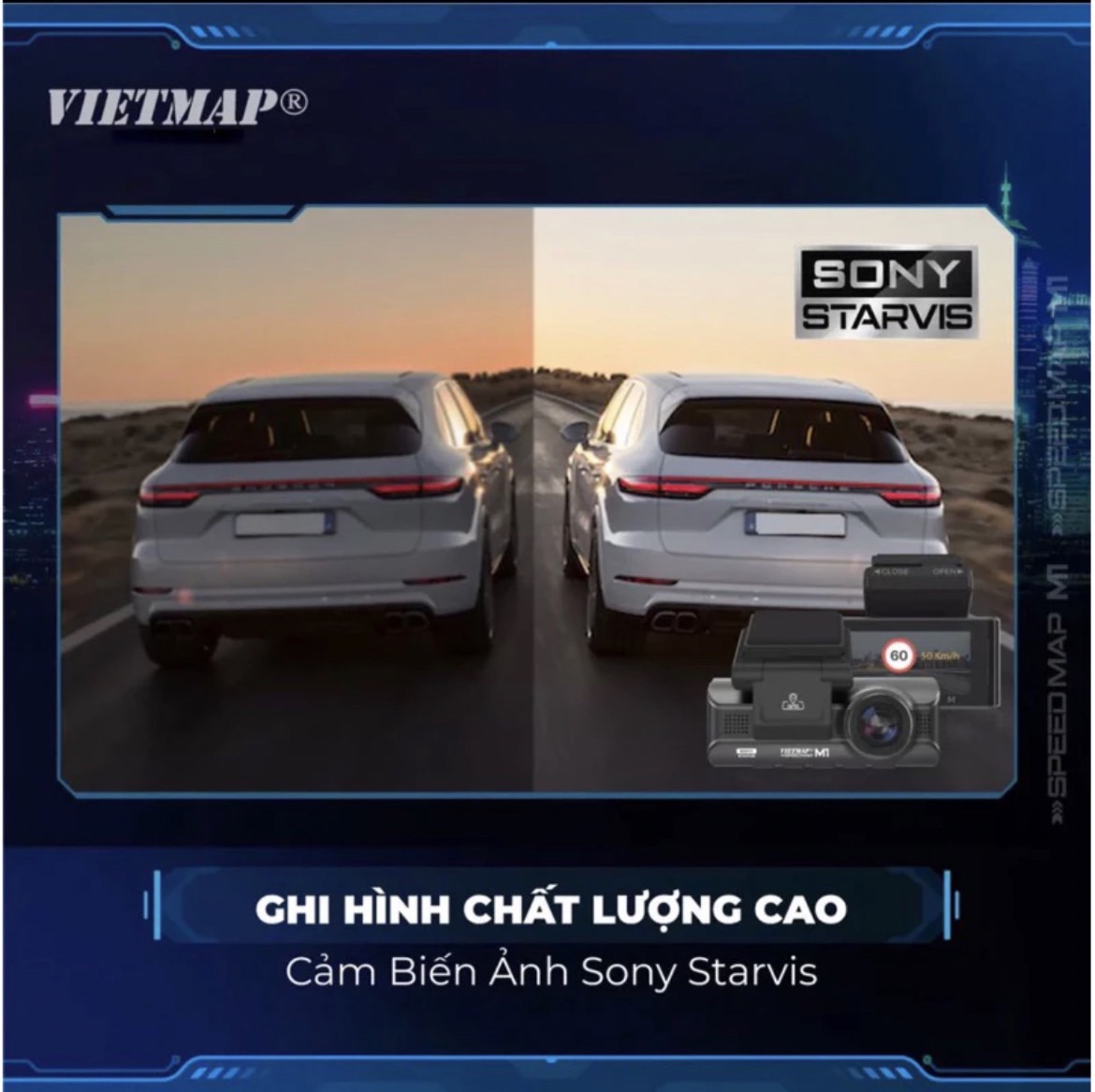 Camera hành trình Vietmap M1 (Full bộ cam trước + cam sau) hàng chính hãng