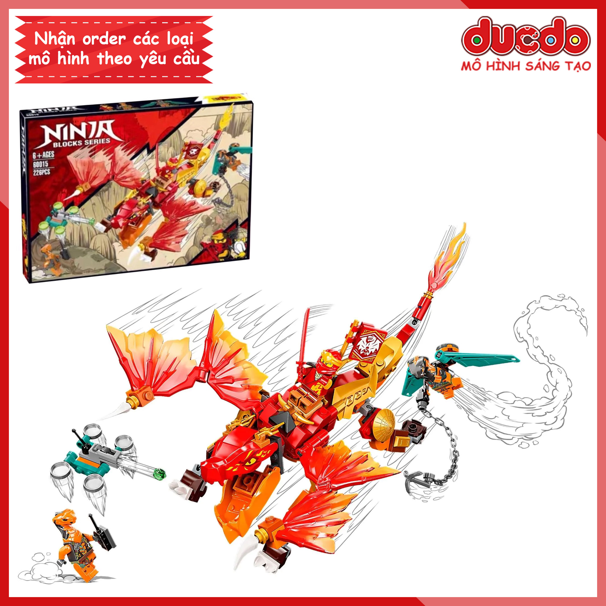 60015 Lắp ghép Ninjago Rồng lửa tiến hóa của Kai - Đồ chơi Xếp hình Mô hình Ninja Minifigures Mini 71762