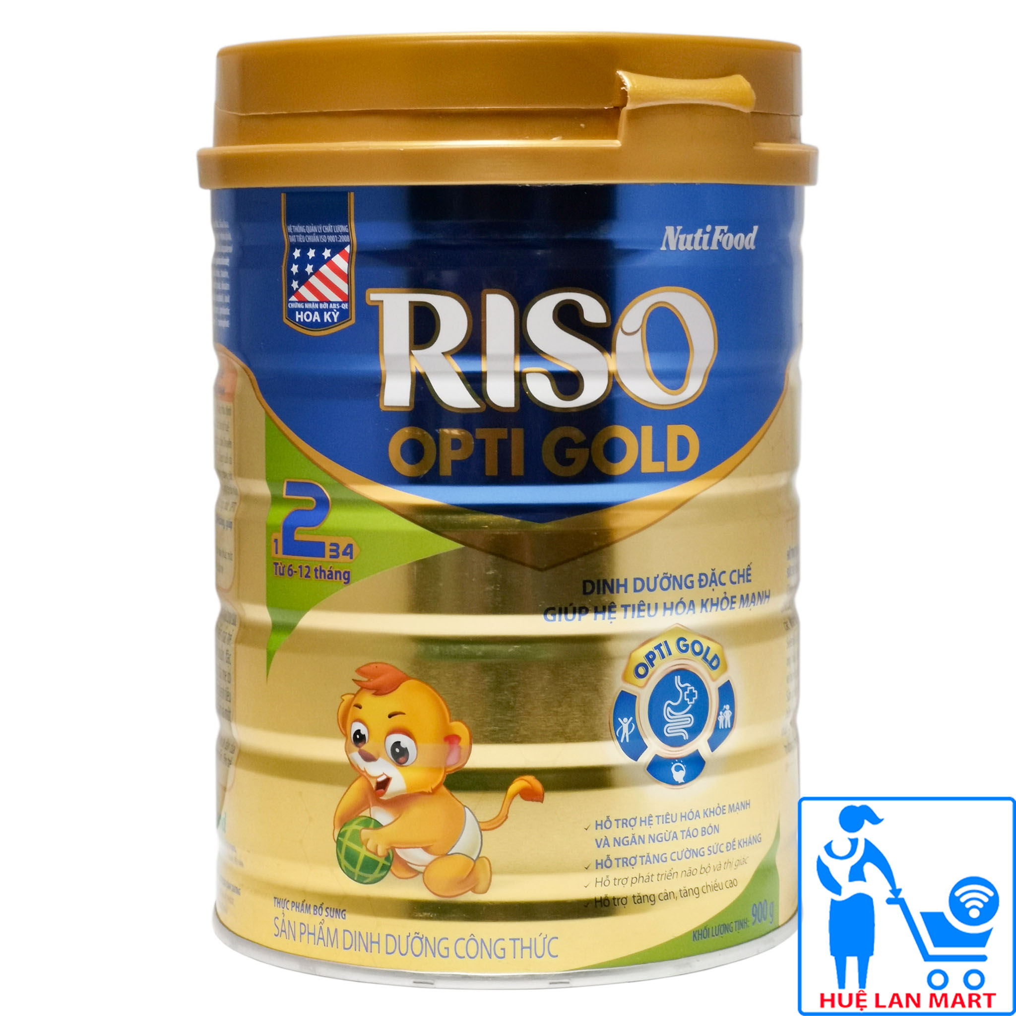 Sữa Bột Nutifood Riso Opti Gold 2 - Hộp 900g Cho trẻ 6 12 tháng tuổi