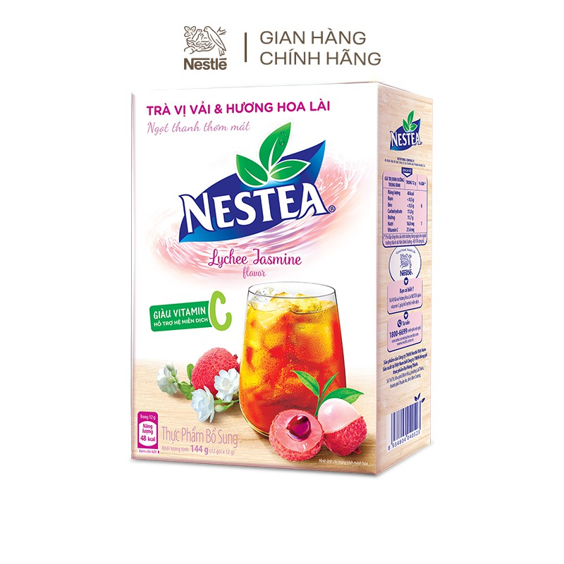 Trà Nestea vị Vải & hương Hoa Lài (Hộp 12 gói x 12g)
