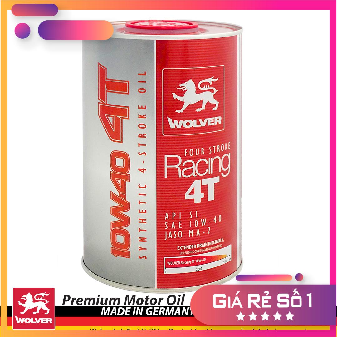 [Có sẵn] Nhớt Wolver Racing 4T tổng hợp 10W40 lon 1L/800ml, nhớt xe máy/xe côn tay Wolver racing 10W40 giá rẻ khách tùy chọn lon 800ml hoặc 1L