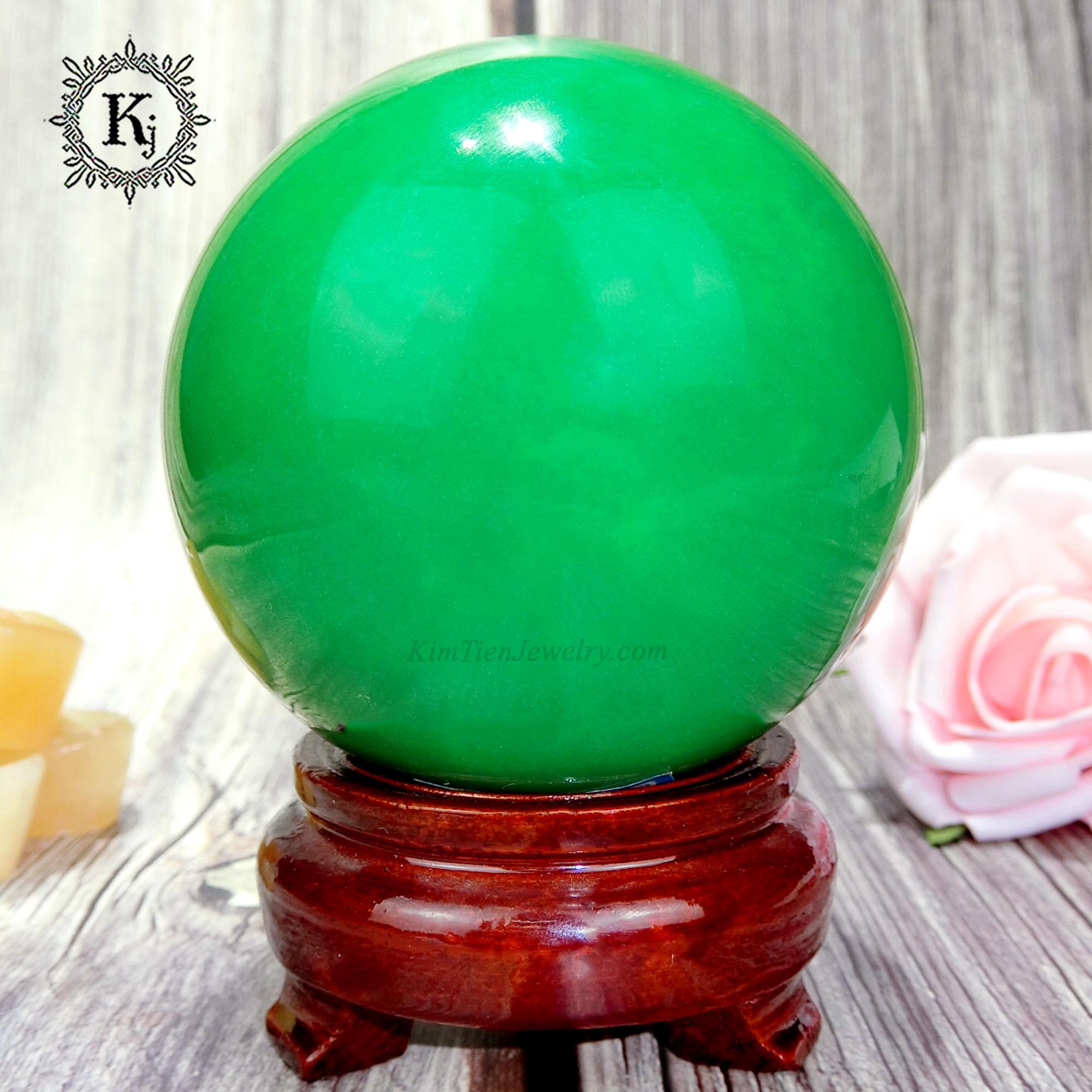 Quả Cầu Phong Thủy Dạ Minh Châu 10 cm  - Hợp Mạng Mộc , Hỏa - Xoay Chuyển Vận Thế - Tặng Kèm Chân Đế