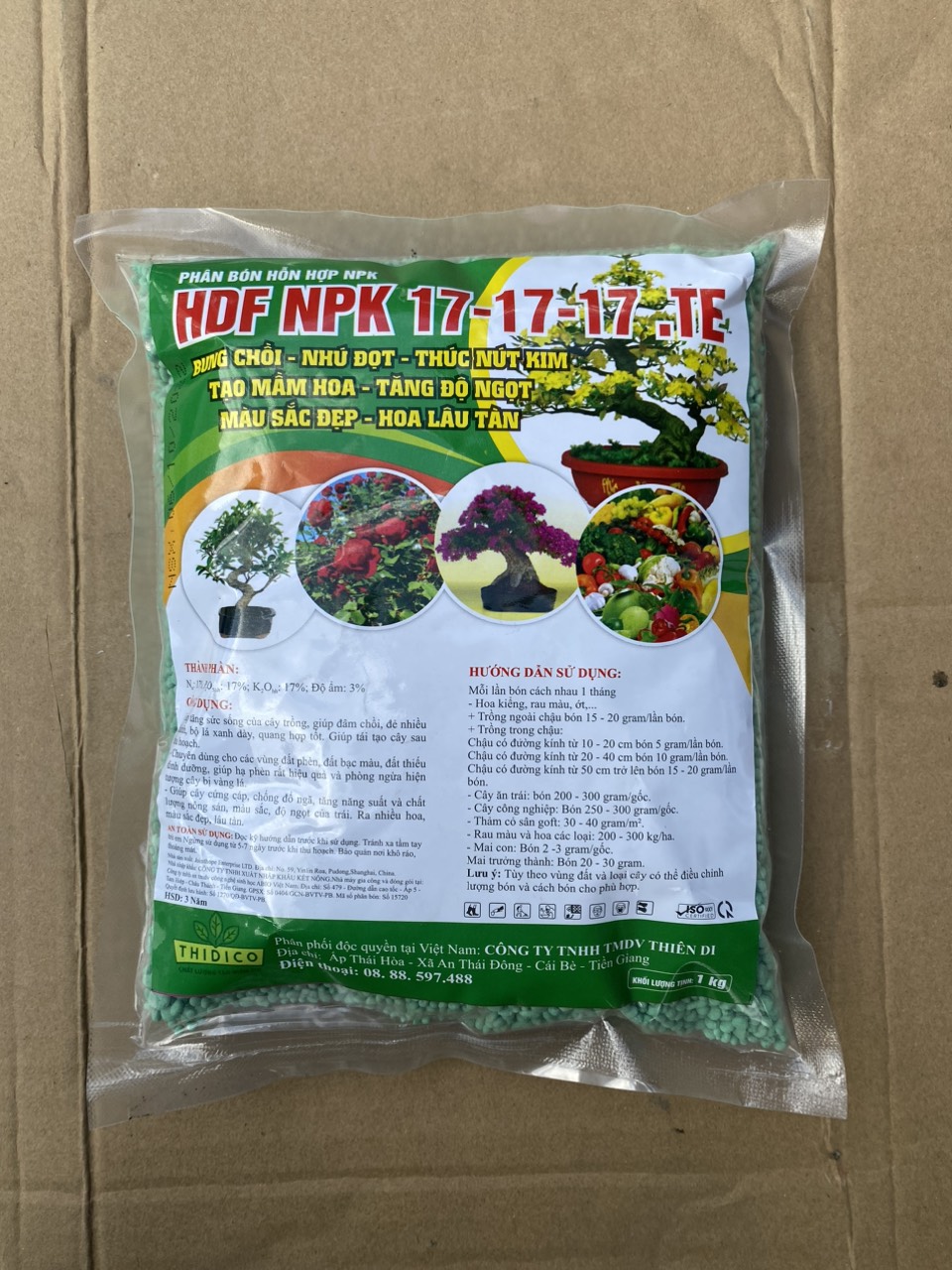 Phân bón gốc NPK 17-17-17 TE 1kg