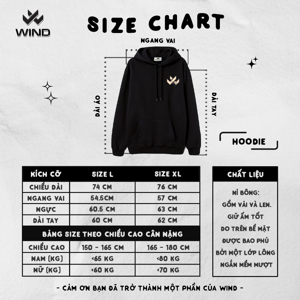 Áo hoodie form rộng WIND nam nữ nỉ ngoại bản Premium Basic thời trang nam nữ oversize ulzzang