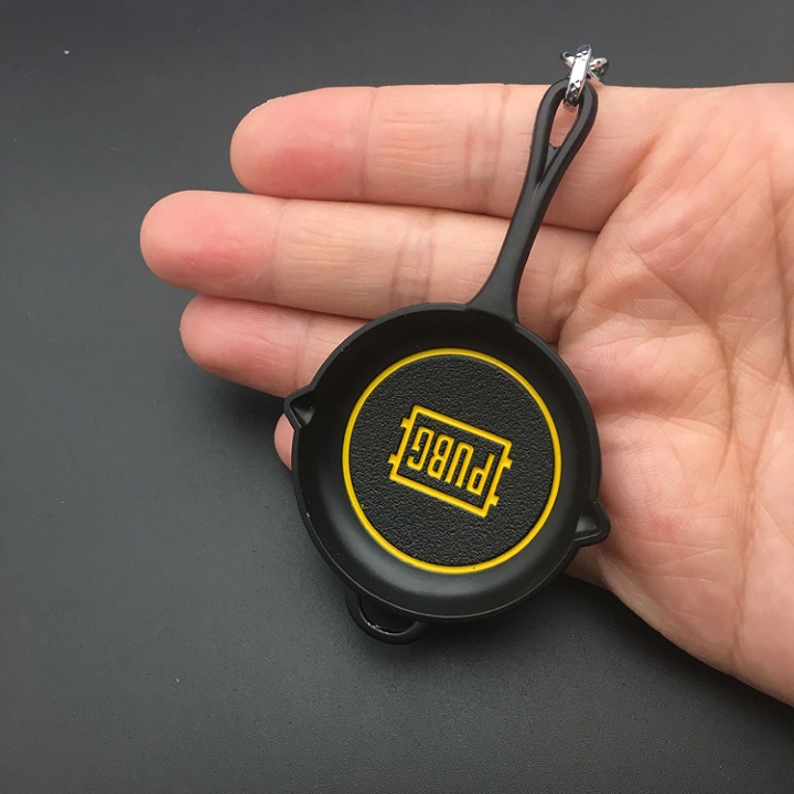Móc khóa chảo PUBG kim loại chọn màu