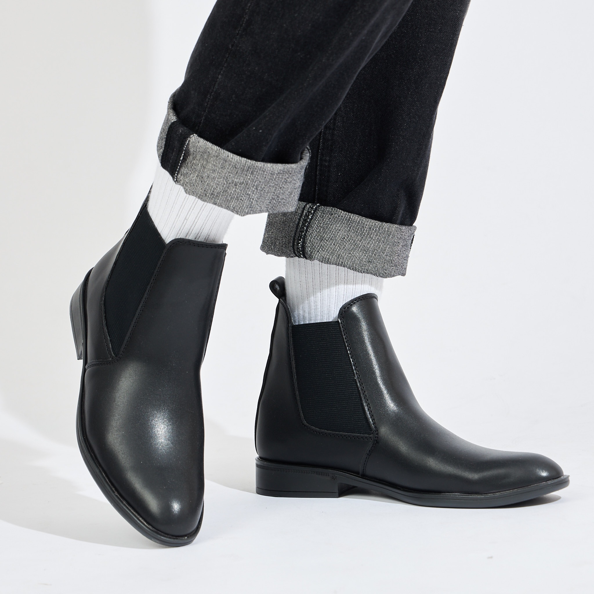 Giày nam mwc 8034 - giày chelsea boot nam classic cao cổ da mềm cao cấp,thời trang sang trọng thanh lịch