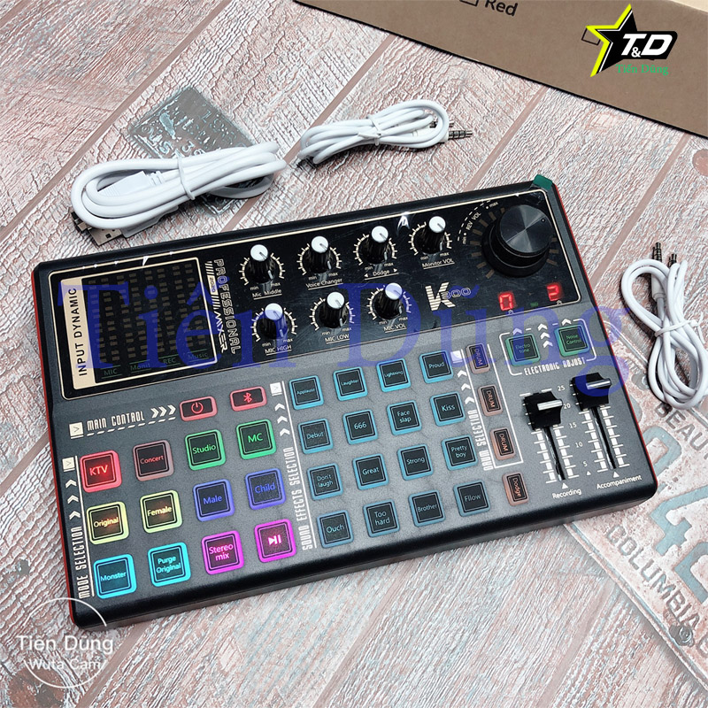 Bộ Mic thu âm bm900 sound card k300 dây livestream chế - Trọn bộ thu âm sound card k300 hỗ trợ autu tune bluetooth