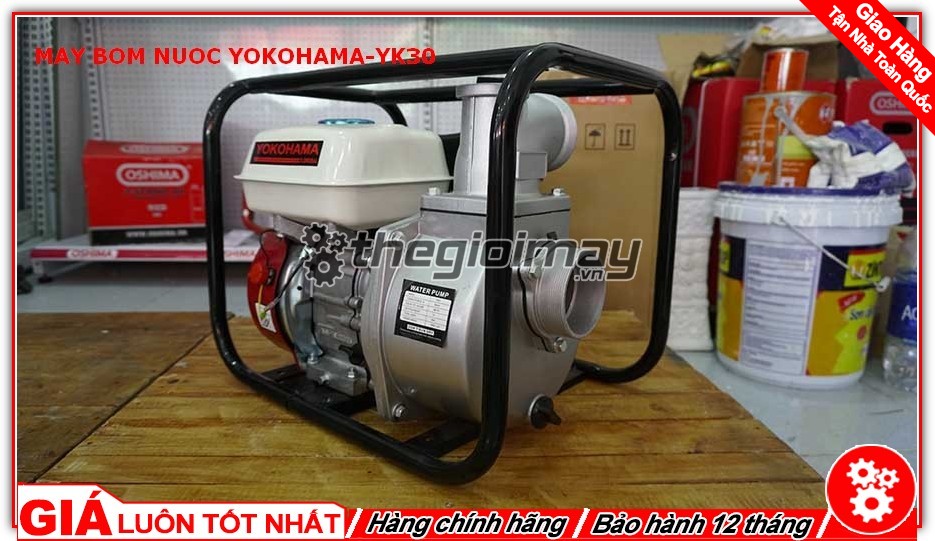 [HCM]Máy bơm nước chạy xăng YOKOHAMA WP30 động cơ 6.5 HP (YK80)