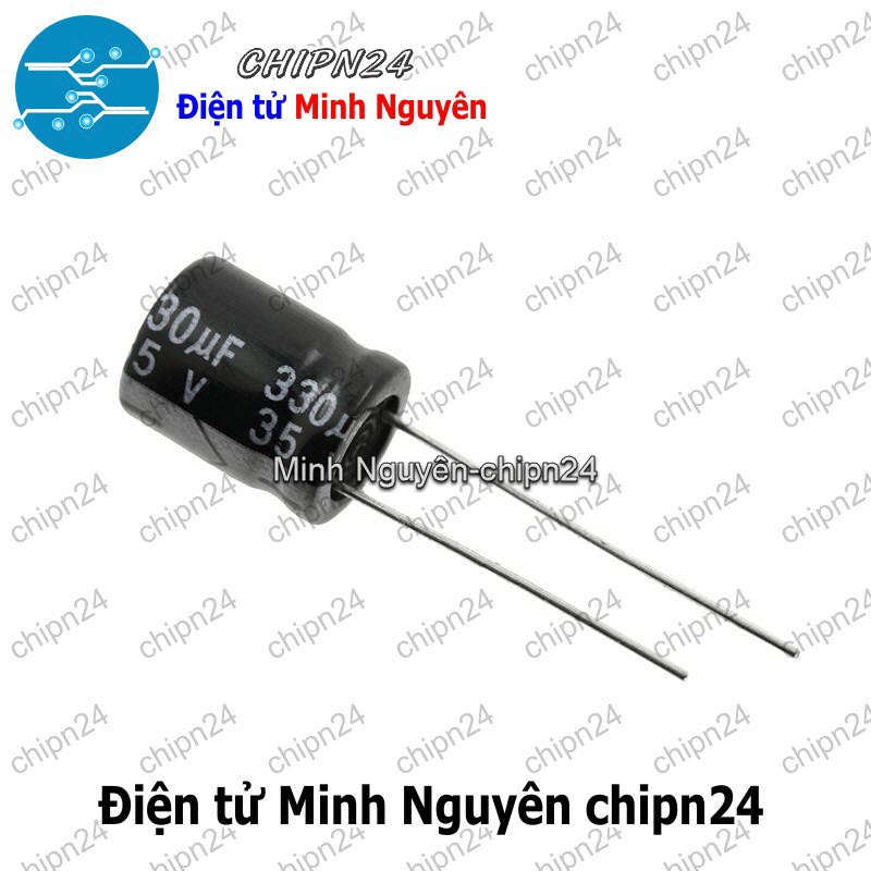 [4 con] (F255) Tụ hóa 330uF 35V Đen (10x13mm) - HH005305