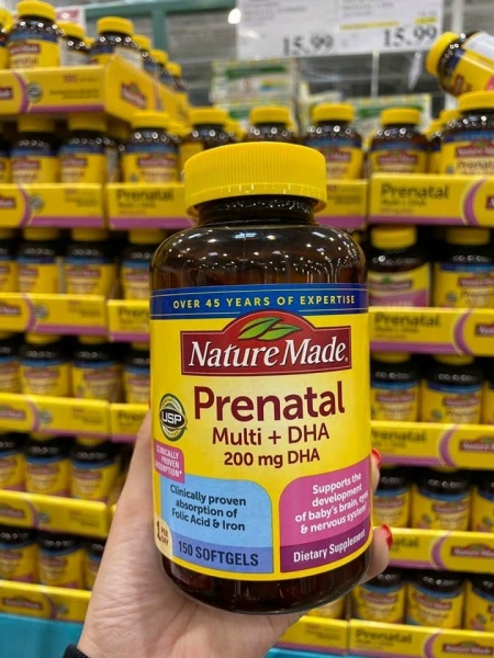 Viên uống dành cho bà bầu Nature Made Prenatal Multi + DHA, 150viên cao cấp