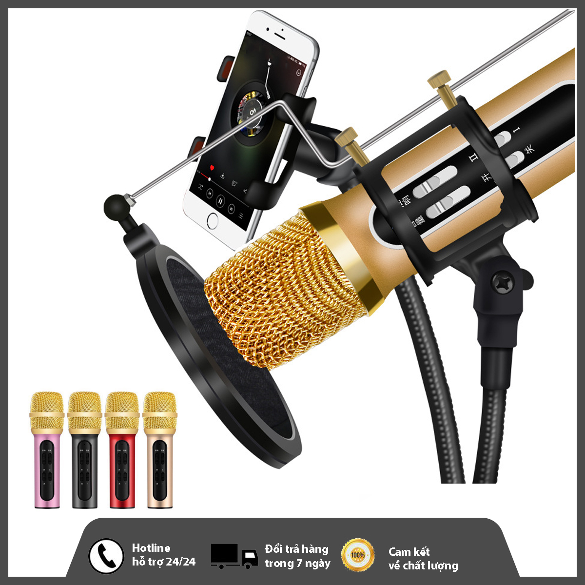 Bộ Micro C11 Live Stream, Hát Karaoke Chuyên Nghiệp Mới, Đầy Đủ Phụ Kiện Tai Nghe, Cáp Sạc, Dây Live, Dây Lấy Nhạc ...Bảo Hành 12 Tháng