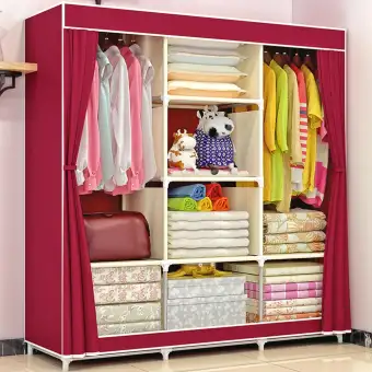 Portable Fully Closed Clothes Storage Closet Quilts Organizer