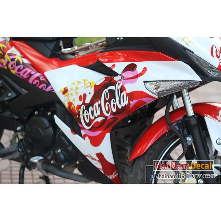 Tem Trùm Exciter 150 Trắng Đỏ Coca cola