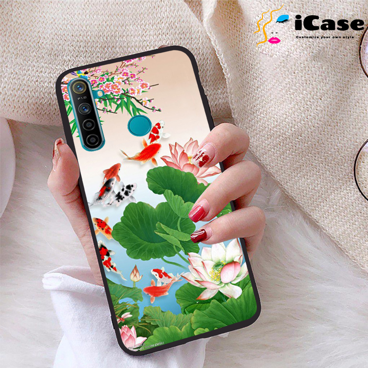 Ốp lưng Realme 5 viền dẻo TPU BST Sen