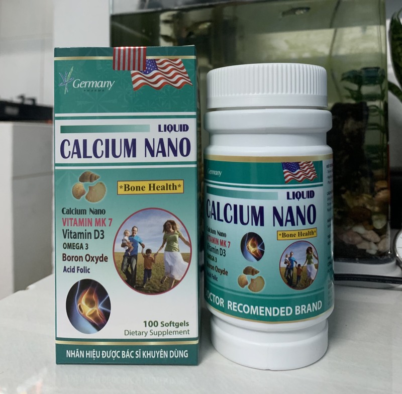 LIQUID CALCIUM NANO bổ sung Canxi giúp phòng chống còi xương tăng cường phát triển hệ xương hộp 100 viên chính hãng