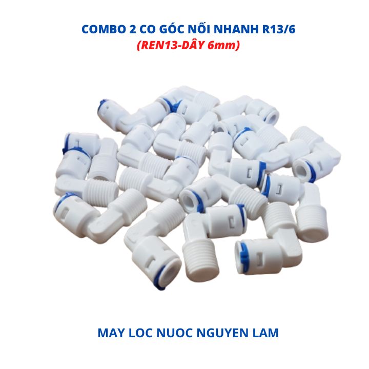 (HCM) Cút Nối Ren 13 Dây 6mm (Cút Góc Nối Nhanh R13/6)
