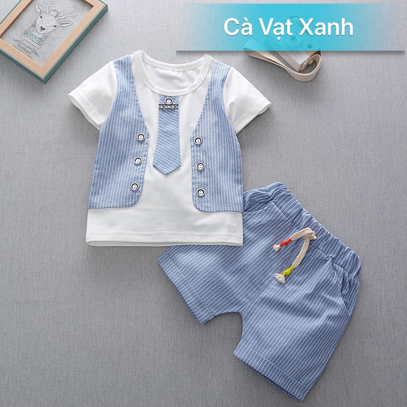 [ MẪU MỚI ] Bộ thun cotton MỀM MỊN in cavat cho bé trai ( 7-20kg )