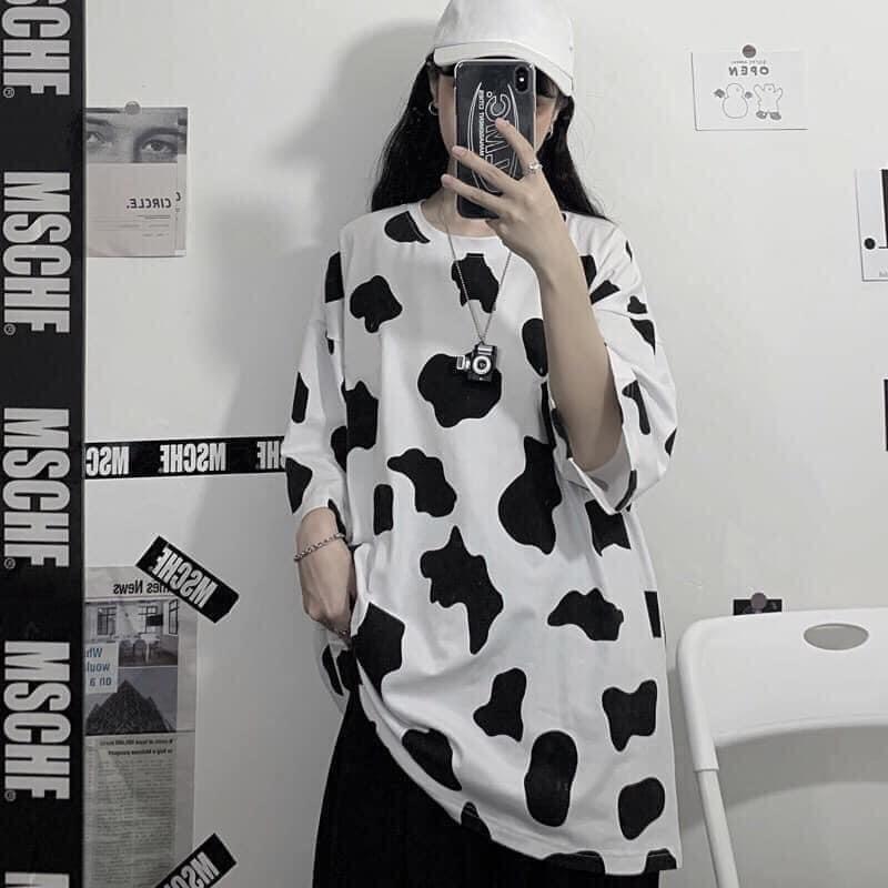 🍃Áo Thun Form Rộng Tay Lỡ BÒ SỮA