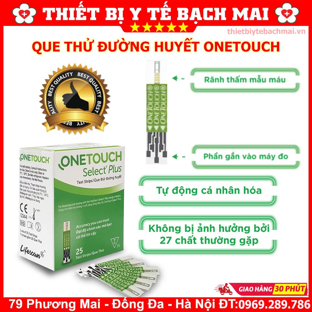 Que Thử Đường Huyết OneTouch - Hộp/25 Que
