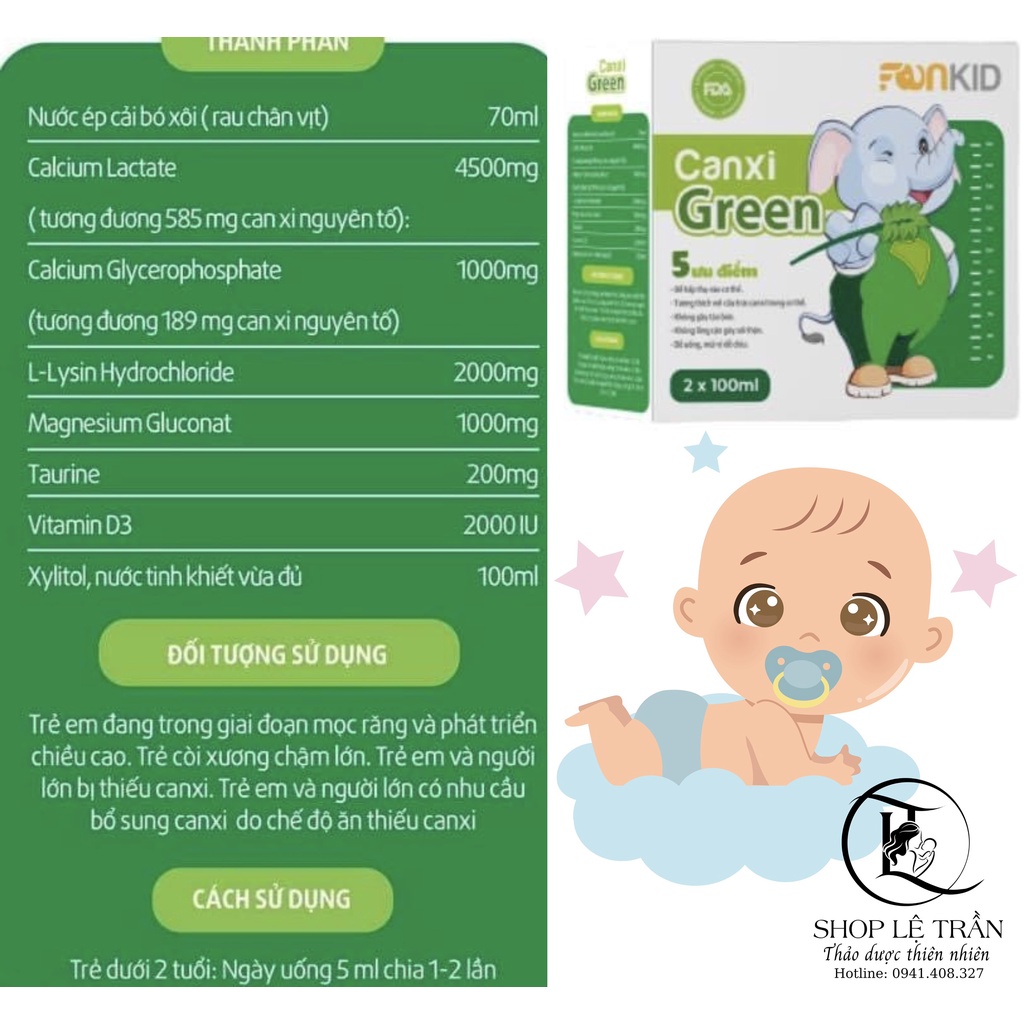 ( Chính Hãng faneco) Siro Canxi FANKID 100ml chậm lớn ở trẻ thiếu Canxi