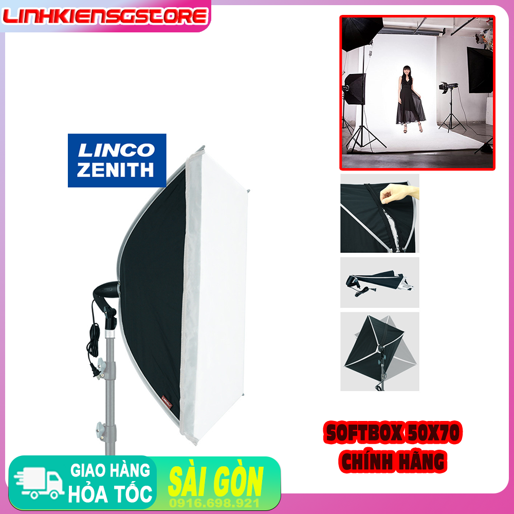 Bộ kit studio chân đèn linco 2m kèm softbox 50x70 cm thương hiệu linco chụp ảnh sản phẩm hỗ trợ sáng