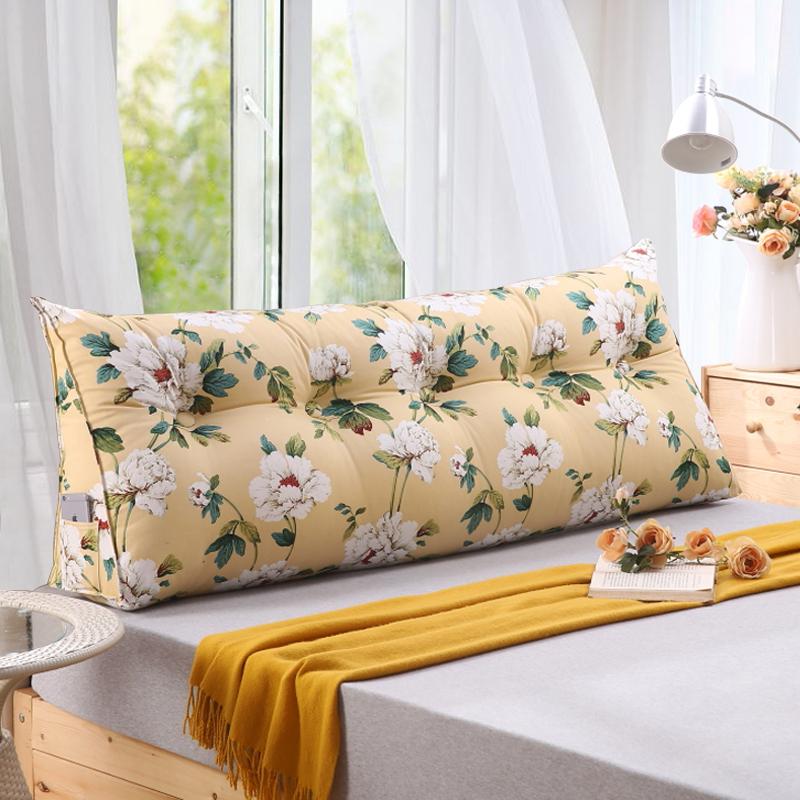 Bắc Âu Vải Bố 100% Cotton Cây Xanh Tam Giác Đệm Tựa Đầu Giường Ngủ Tựa Lưng Sô Pha Gối Tựa Lưng Cửa Sổ Lồi Dài Gối Tựa Có Thể Tháo Ra Giặt