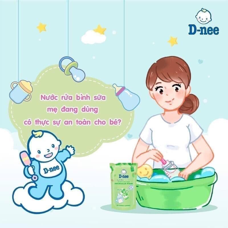 Nước rửa bình sữa D-nee Organic túi 600ml